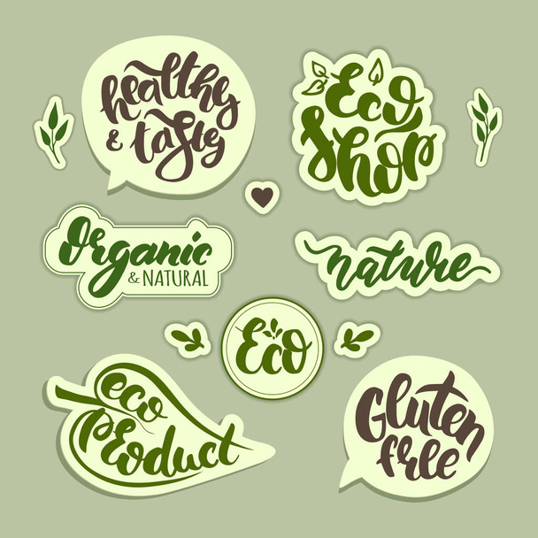 Vector set of eco stickers - Vector, Image