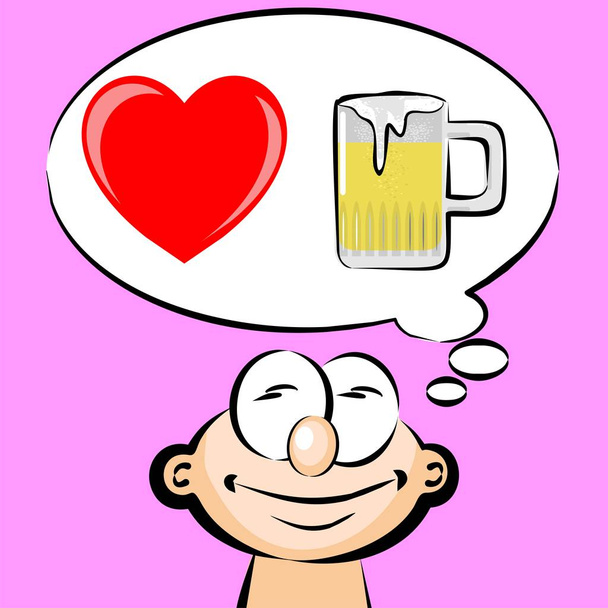 I love beer - emoticon - Vector, Image
