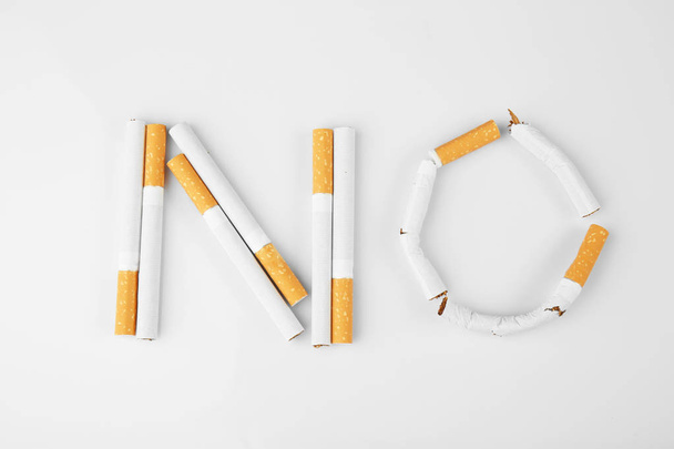 Word NO made of cigarettes  - Fotó, kép
