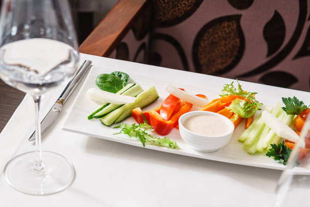 fresh vegetables with dip sauce - Photo, Image