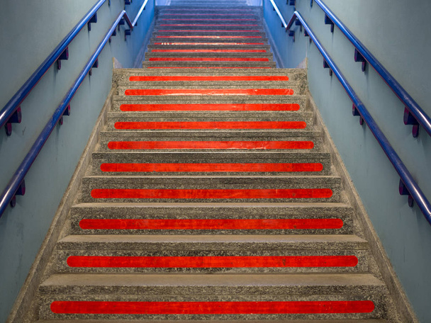 Red steps for under pass - Photo, Image
