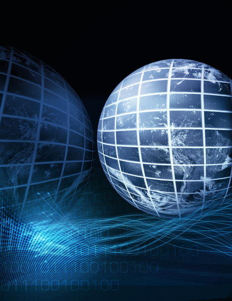 ilustração azul abstrata para a tecnologia global de comunicações
 - Foto, Imagem