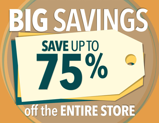 Большой плакат по продаже сбережений
 - Вектор,изображение