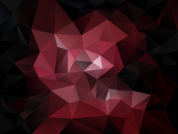 暗い赤色の三角形のパターンをベクトル不規則な多角形の抽象的な背景 - ベクター画像