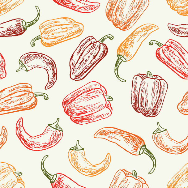 pattern of the ripe peppers - Vector, Image