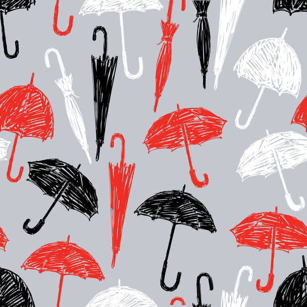 wzór z parasoli szkiców - Wektor, obraz