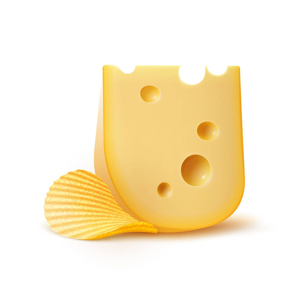 Chips juustolla eristetty valkoisella taustalla
 - Vektori, kuva