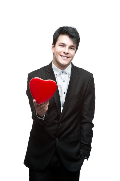 Young happy business man on valentine's day - Foto, Imagen