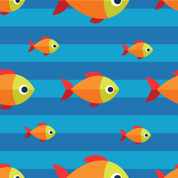 Vector seamless fish pattern. Ocean or aquarium background - Vettoriali, immagini