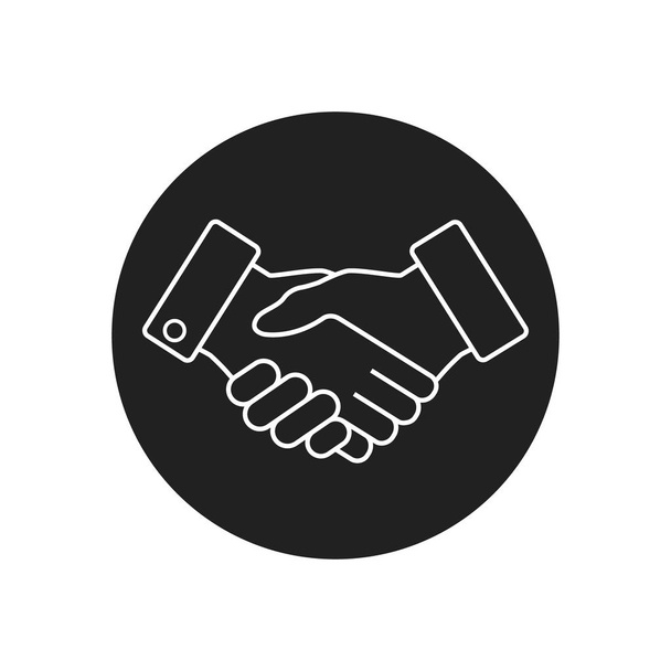 Business Handshake Vertragsvereinbarung Zeile Symbol. Vektor. - Vektor, Bild