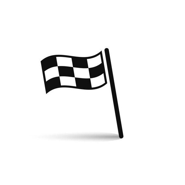 Geruite vlag, pictogram, vector ilustration racing. - Vector, afbeelding