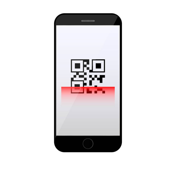 scansione del codice qr sul telefono cellulare rosso scanner del codice qr
  - Vettoriali, immagini