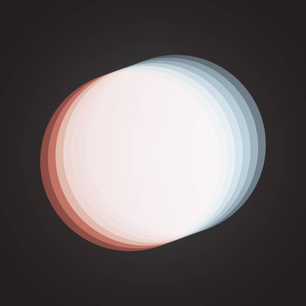 Moving white glowing circle on black background. Vector - ベクター画像