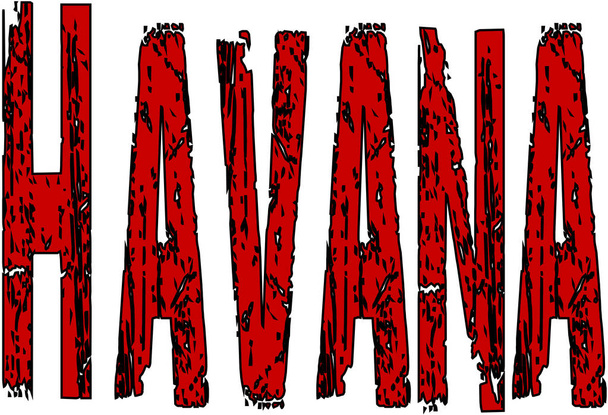 Havana text sign illustration - Vector, Image