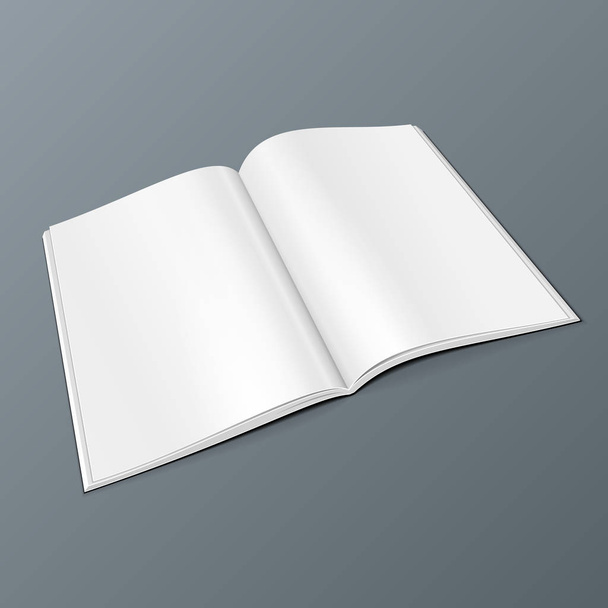 空白は、雑誌、書籍、冊子、パンフレットを開きます。イラストのデザインのテンプレートを準備ができてモックアップベクトル Eps10 - ベクター画像