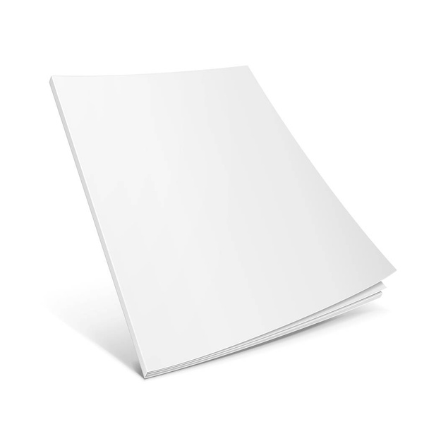 Blank Flying Cover Of Magazine, Book, Booklet, Brochure. Illustration Isolated On White Background. Mock Up Template Ready For Your Design. Vector EPS10 - Wektor, obraz