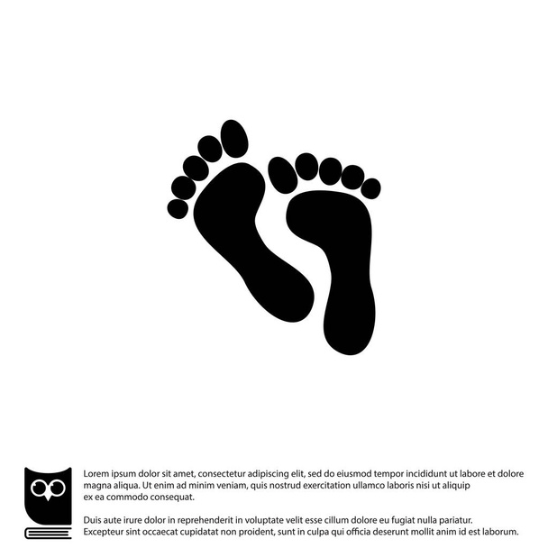 Menselijke voetafdrukken pictogram - Vector, afbeelding