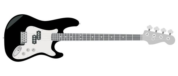 An electric guitar with strings. - Vector, Image