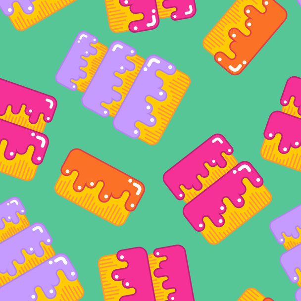 cake seamless pattern. Dessert for birthday and holiday backgrou - Vecteur, image