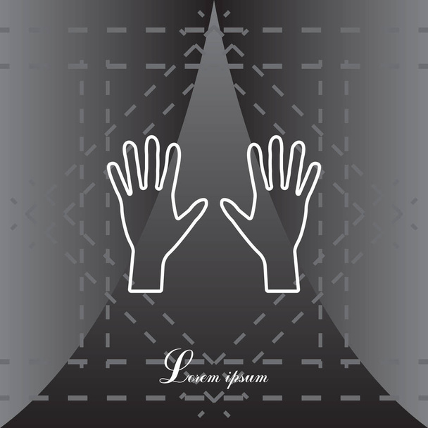 menselijke handen pictogram - Vector, afbeelding