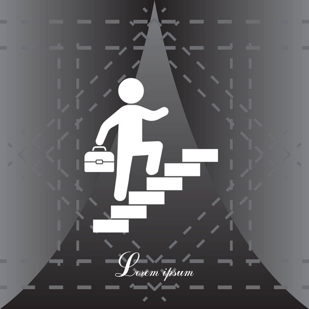 podnikatel chodí ikonu schody - Vektor, obrázek