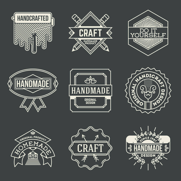 Handmade Craft Logotypes - Vektor, kép