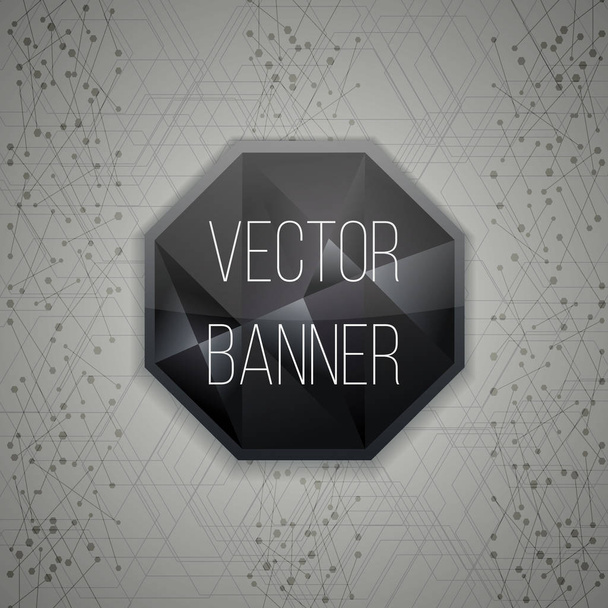 Vector glassy Hexagon button, banner. Graphic design Can be used for website and promotion. Vector - Vector, afbeelding