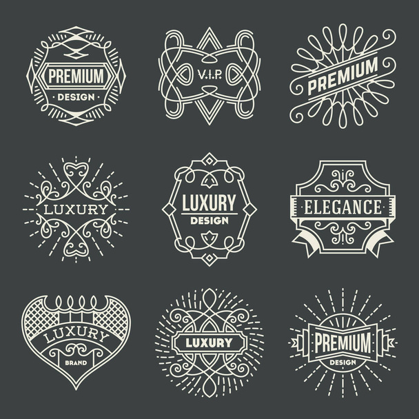 Luxury Royal logotypes set - Διάνυσμα, εικόνα