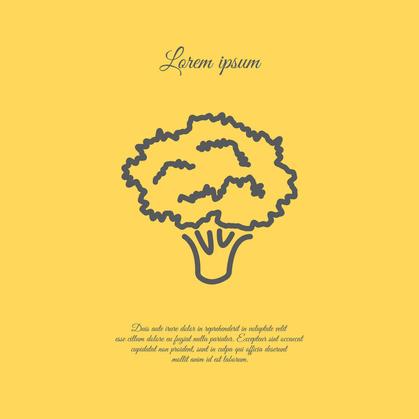 Brokolice plochá ikona - Vektor, obrázek