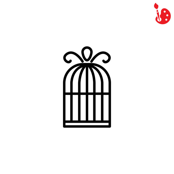 Icona della linea della gabbia per uccelli
 - Vettoriali, immagini