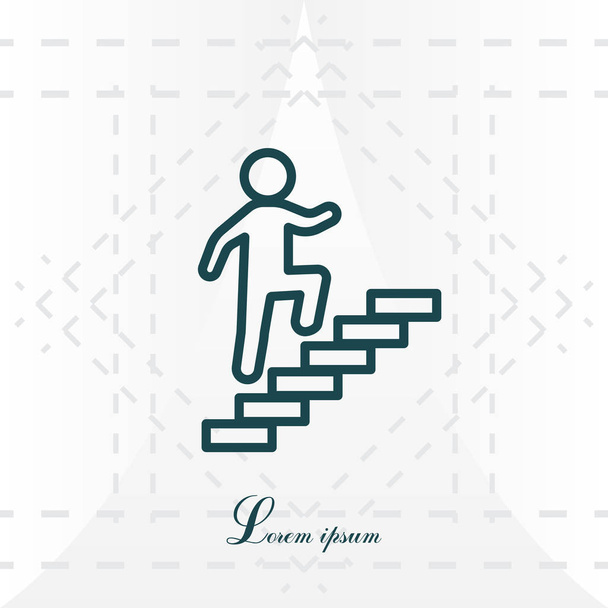 üzletember séta fel a lépcsőn ikon - Vektor, kép