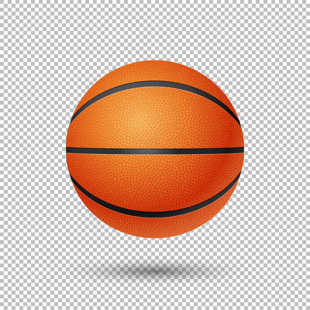 Vector realistische vliegende basketbal close-up geïsoleerd op transparante achtergrond. Ontwerpsjabloon in Eps10. - Vector, afbeelding
