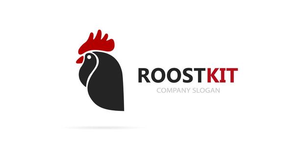 Vector of rooster and cock logo combination. Chinese and cockerel design element for new year cards - Vector, Image