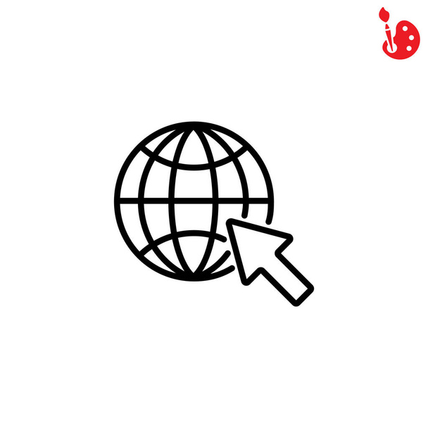 Globus-Webline-Symbol - Vektor, Bild