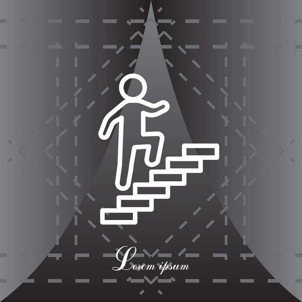 бизнесмен поднимается по лестнице
 - Вектор,изображение