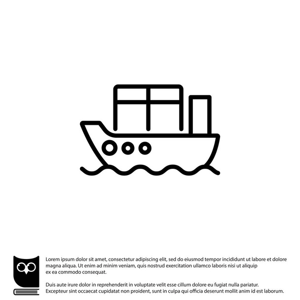 Frachtschiff-Ikone - Vektor, Bild