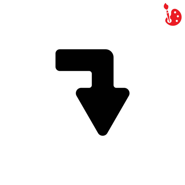 down arrow web line icon - Vector, Image