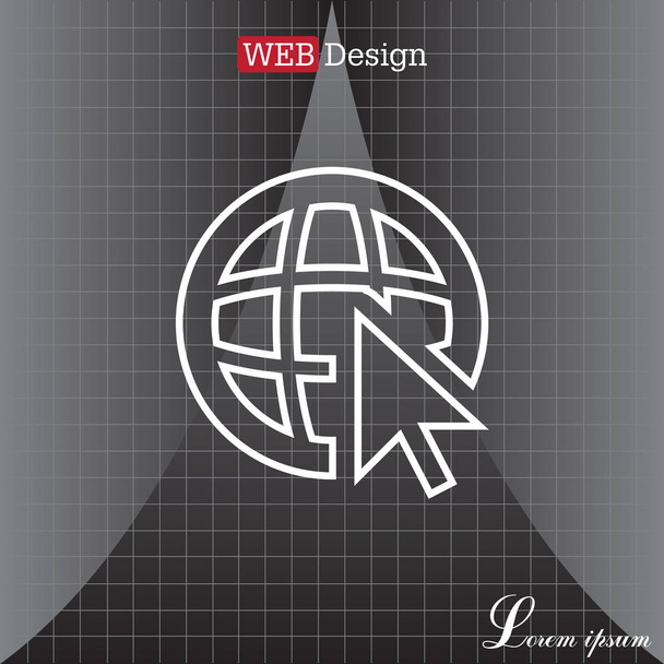 Dünya web satırı simgesi - Vektör, Görsel
