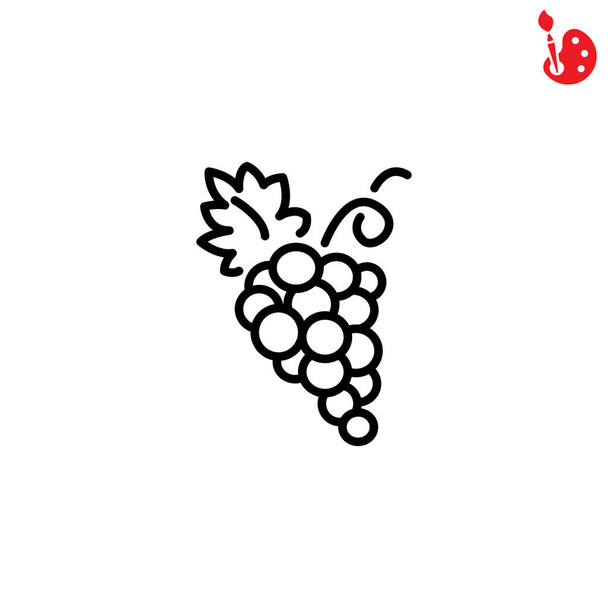 Winogrona, kiście winogron ikony - Wektor, obraz