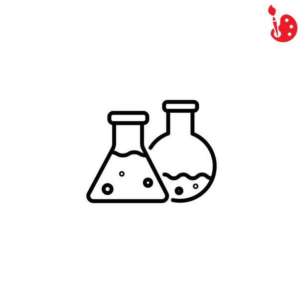 Laboratuvar şişeler Web simgesi - Vektör, Görsel