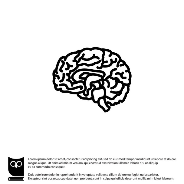 ikona ludzkiego mózgu - Wektor, obraz