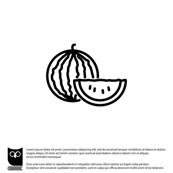 ícone de melancia plana
 - Vetor, Imagem