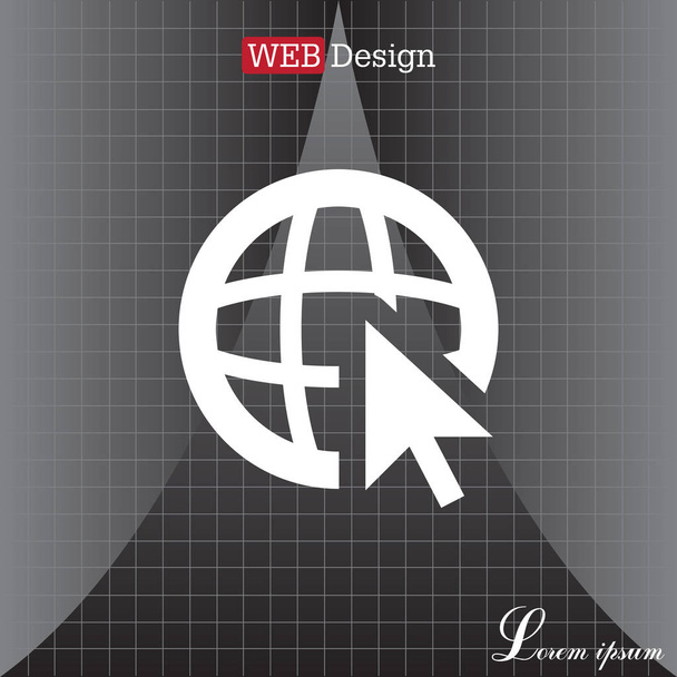 Ikona globu web linii - Wektor, obraz