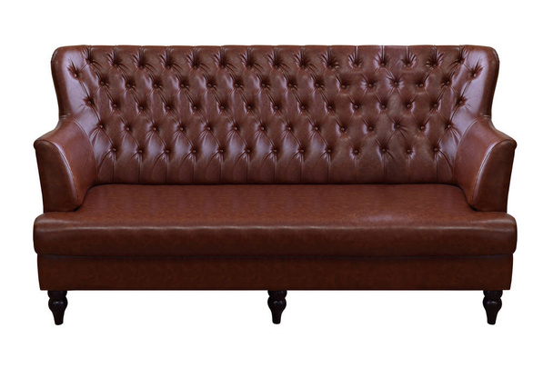 Luxus barna bőr kanapé. - Fotó, kép