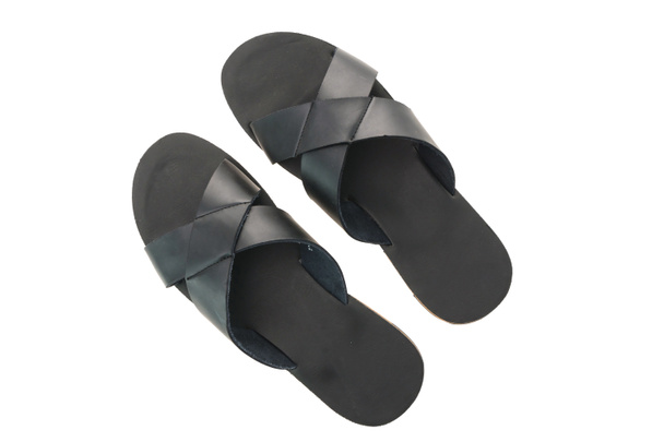 Homens sandália de couro e sapatos flip flop
 - Foto, Imagem