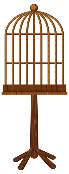 Fából készült madár ketrec állvány - Vektor, kép