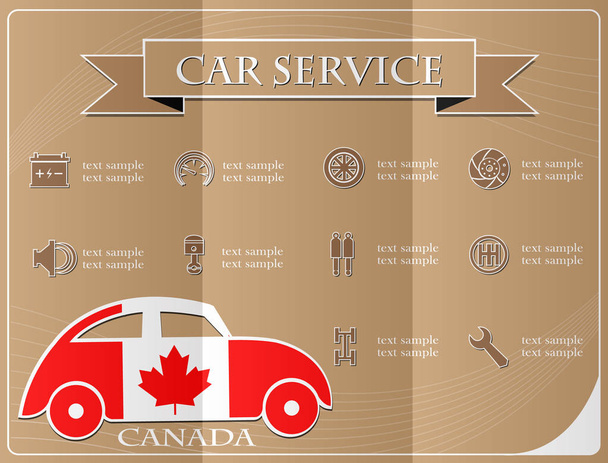 Autoservice, gemaakt van de vlag van Canada, vectorillustratie - Vector, afbeelding