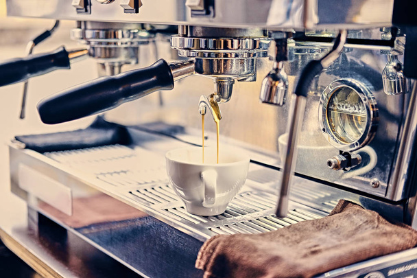 Professional stainless coffee machine. - Photo, image