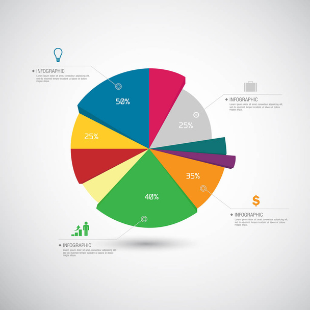 Business infographics template. Vector illustration. - Vektör, Görsel