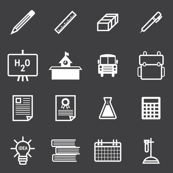 Education Icons, vector illustion flat design style. - Vector, Image
